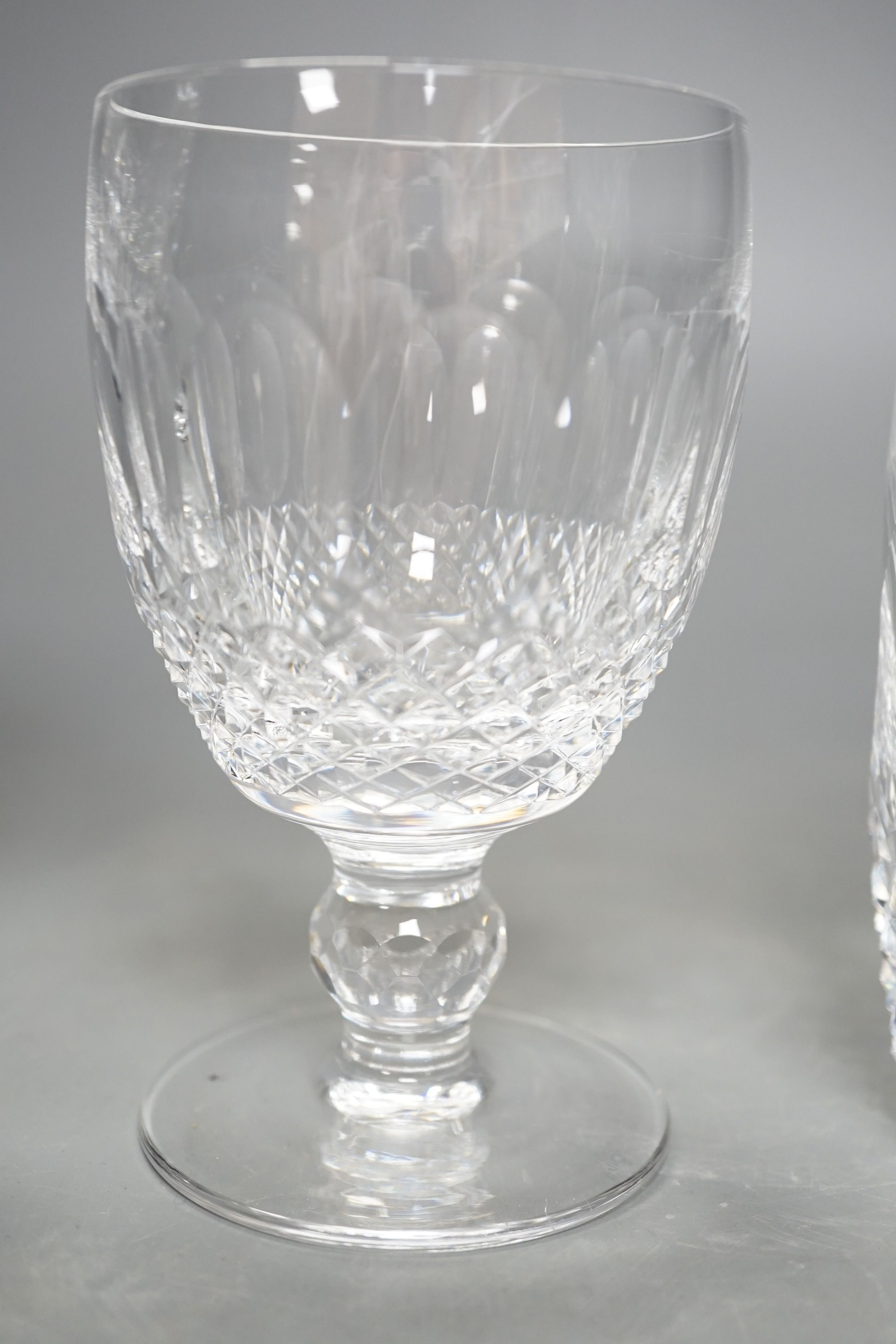 A set of eighteen Waterford cut crystal low goblets and tumblers and twelve further Waterford cut crystal wine glasses in a different pattern